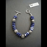 Blue sodalite stone with bali beads bracelet